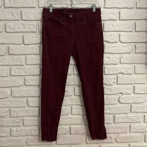 Brooks Brothers "Jackie Fit" red straight leg pants with ankle zipper size 2